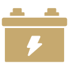 Battery icon with lightning bolt symbol.